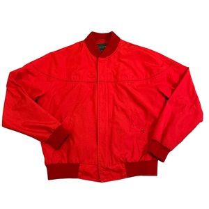 Vintage 1980s Bright Red Hill & Archer Bomber Jacket Coat Size Large
